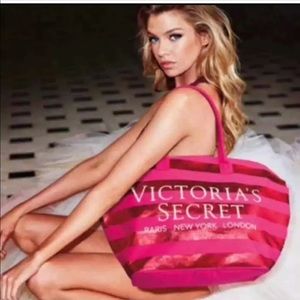 New VS Pink Bombshell Striped Tote Bag.